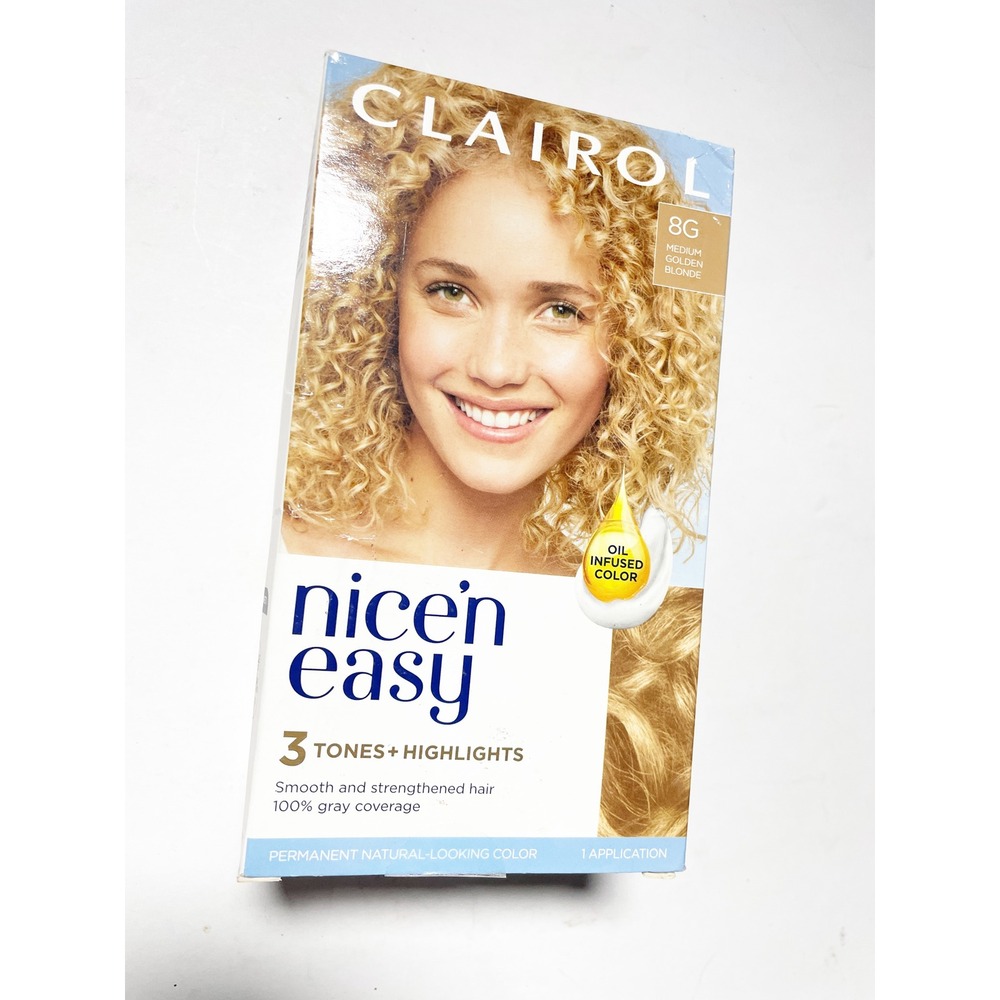 Clairol Nice'n Easy Hair Color Women 8G Medium Golden Blonde Permanent Dye 3 Ton